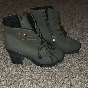 Green Heel Boots